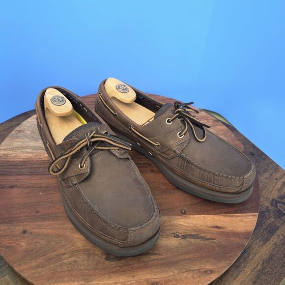 Timberland Echo Bay Top-Sider Deck Boat Shoes Men’s 11M Brown Nubuck #71024 - Picture 1 of 9